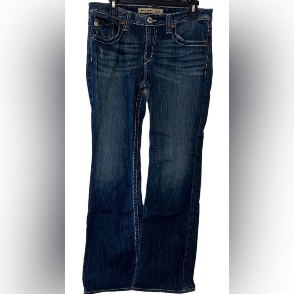 Big Star Maddie Mid Rise Women's Boot Cut Jeans - Dark Blue - Size 30R
